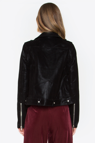 Have Mercy Black Moto Faux Leather Jacket - Melissa Jean Boutique