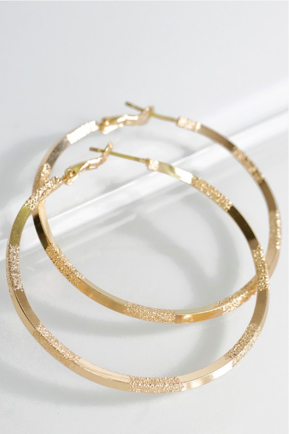 Textured Metal Hoop Earrings *In Silver or Gold - Melissa Jean Boutique