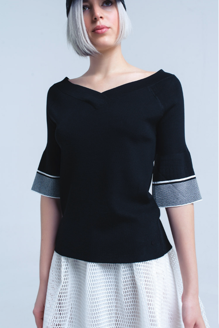 Vivian Sweater in Black - Melissa Jean Boutique