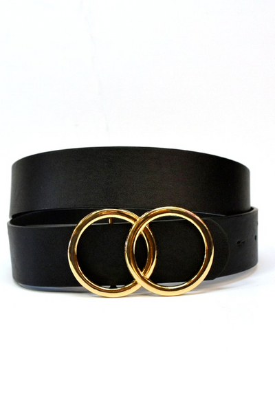 Oh So Chic Black Double O Belt - Melissa Jean Boutique