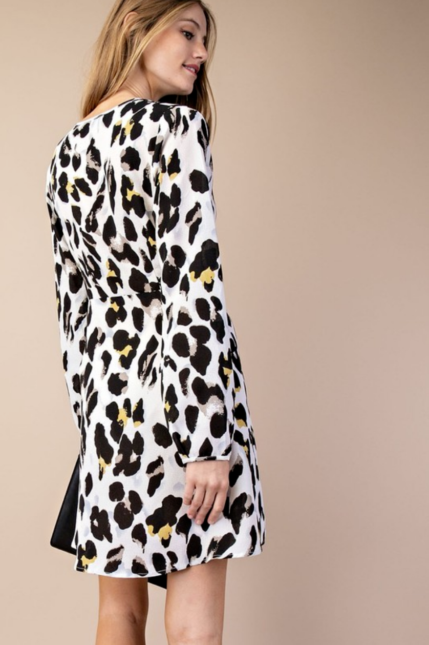 Twisted Leopard Print Dress - Melissa Jean Boutique