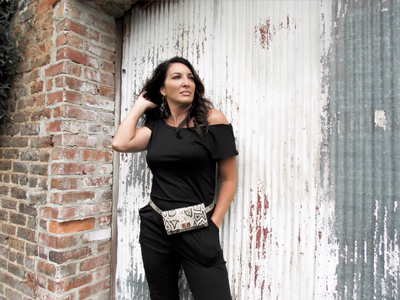 Snakeskin Belt Bag Purse - Melissa Jean Boutique