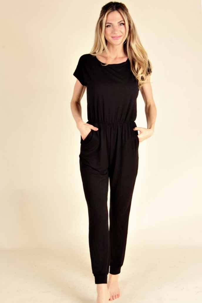 All or Nothing Black Jumpsuit - Melissa Jean Boutique