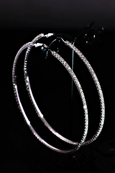 Bling Bling 3" Sparkly Hoops - Melissa Jean Boutique