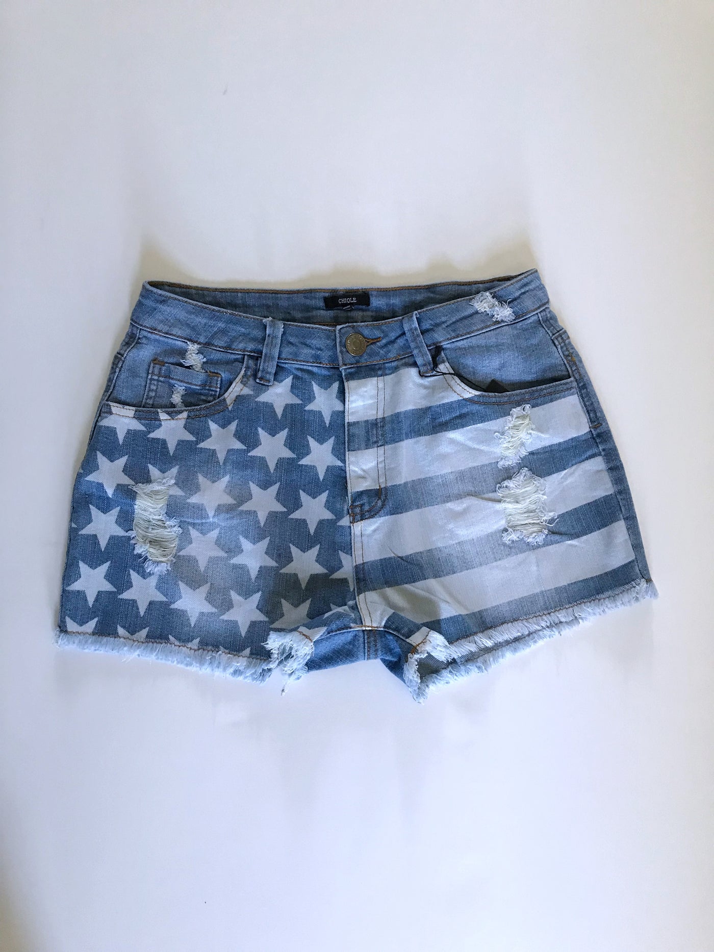 Stars and Stripes Jean Shorts - Melissa Jean Boutique